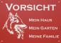 Preview: Aluminium Warnschild Tevuren VORSICHT Mein Haus mein Garten meine Familie